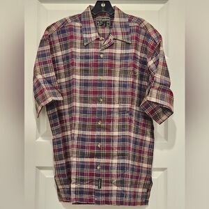 U.S. Expedition Men's SS Plaid Button Up Shirt, EUC, Size Large